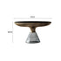 Grey Glass Side Table with Powder-Coated Metal Top