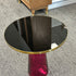 Glass Side Table Sintered Stone Top / Metallic Top