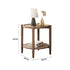 Walnut-Toned Ash Wood Two-Tier Round Side Table