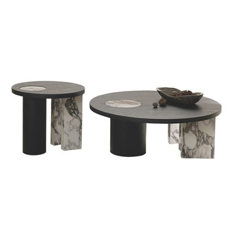 Black Solid Wood Nesting Coffee Tables