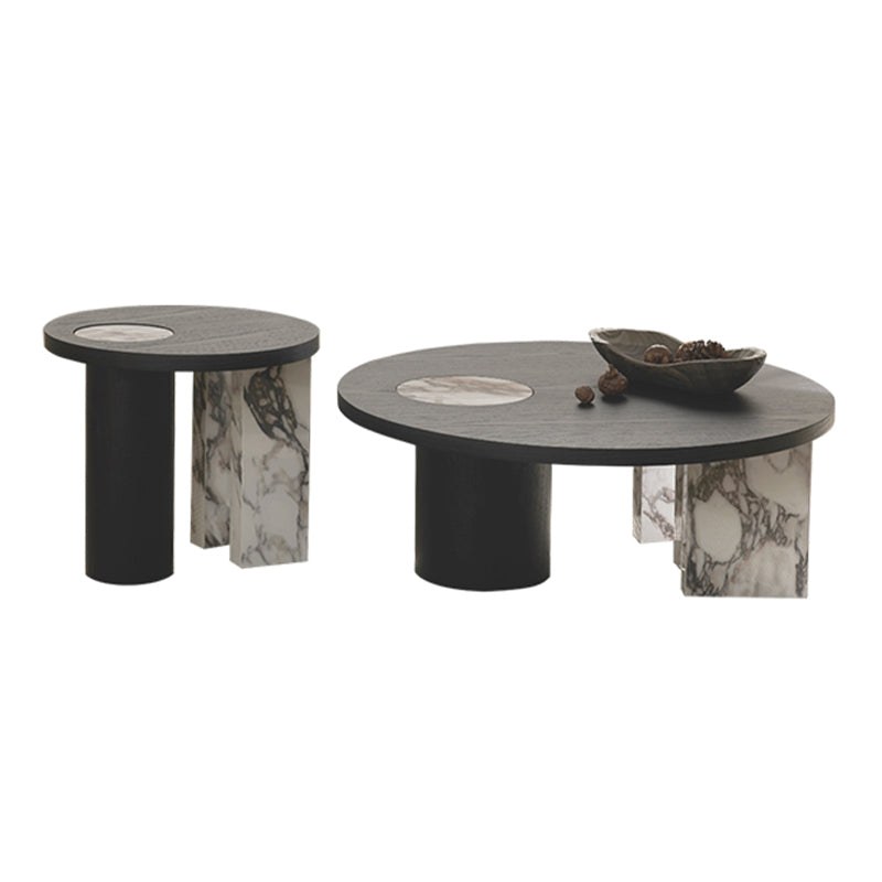 Pre Sale Black Solid Wood Nesting Coffee Tables