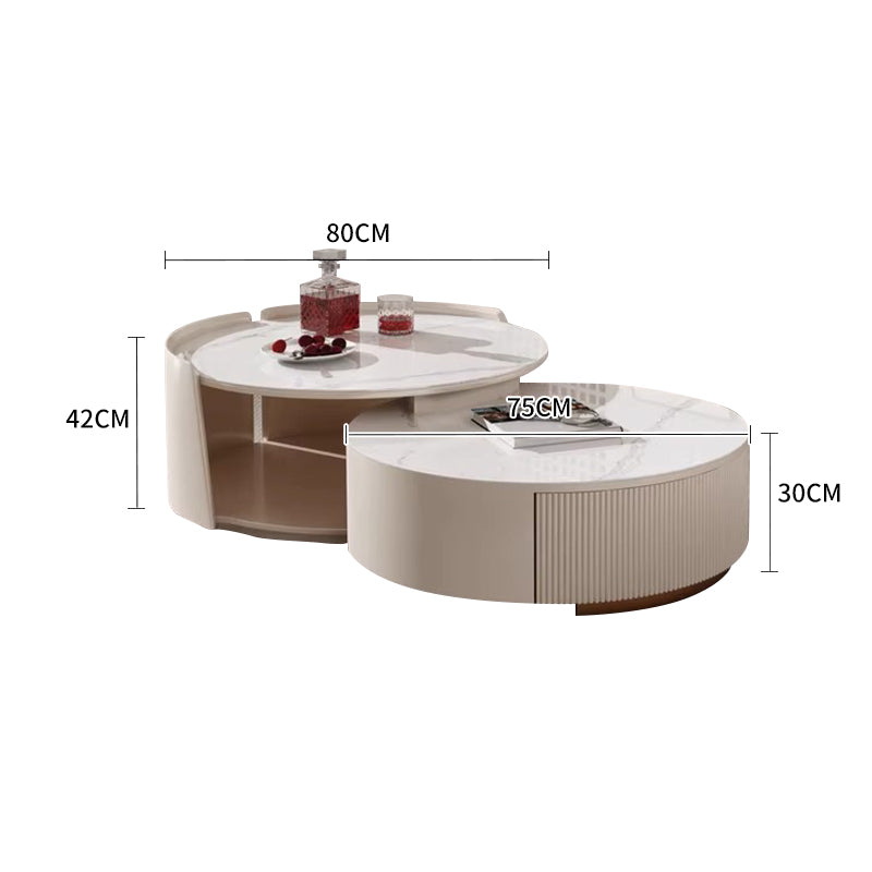 Pre Sale Glacier White Marble Nesting Coffee Table Set