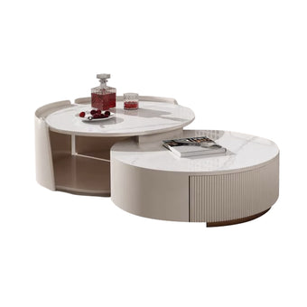 Pre Sale Glacier White Marble Nesting Coffee Table Set