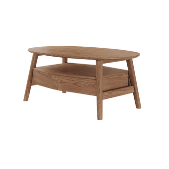 Pre Sale Walnut-colored ash wood oval tea table