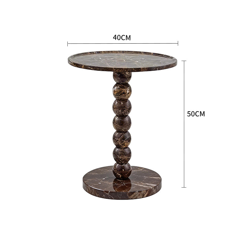 Deep Brown Natural Stone Side Table