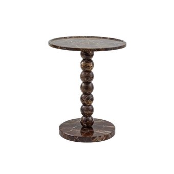Deep Brown Natural Stone Side Table