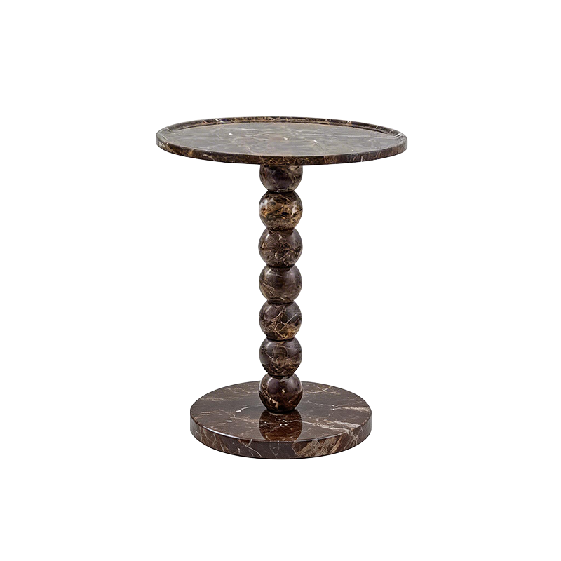 Deep Brown Natural Stone Side Table