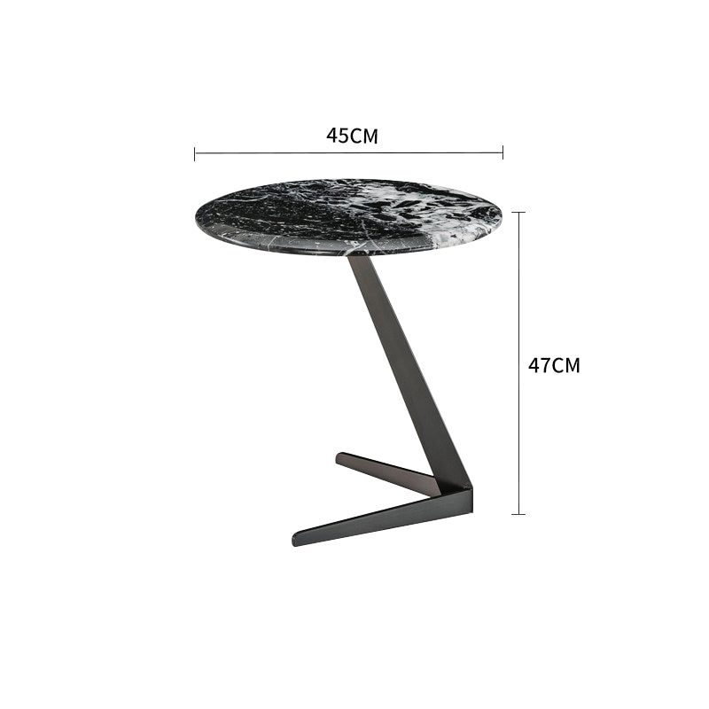 Prada Green Natural Stone Side Table with Black Titanium Stainless Steel Legs