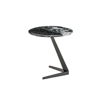 Prada Green Natural Stone Side Table with Black Titanium Stainless Steel Legs