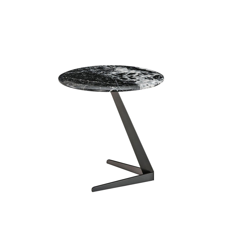 Prada Green Natural Stone Side Table with Black Titanium Stainless Steel Legs