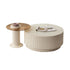 Pre Sale White large stone slab, striped lacquered cabinet, small glass combination tea table