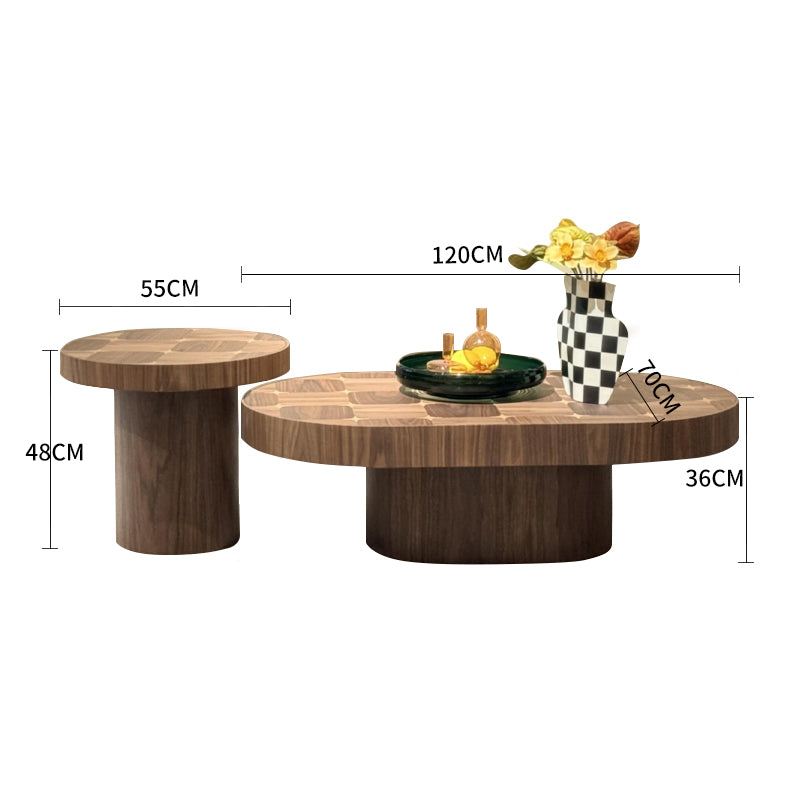 Pre Sale Walnut color-blocked pattern designer-style nesting tea tables