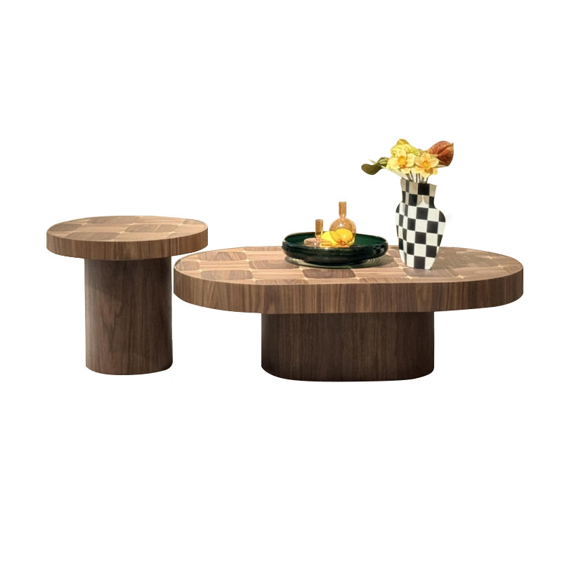 Pre Sale Walnut color-blocked pattern designer-style nesting tea tables