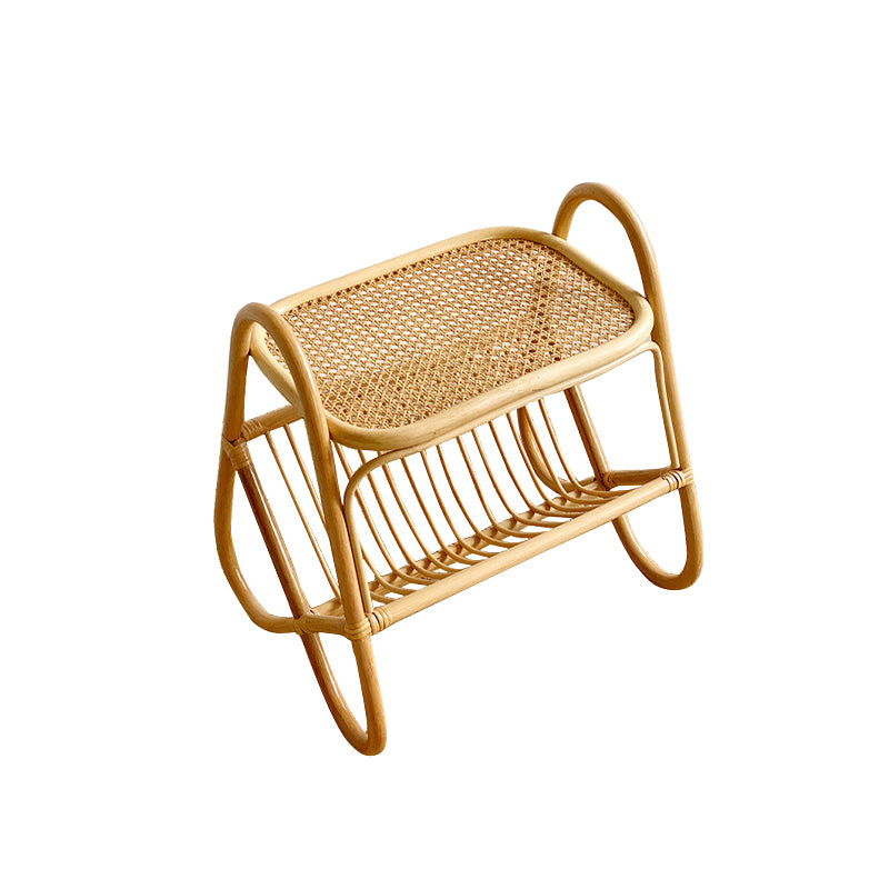 Pre Sale Light walnut color ash wood rattan woven Yuelai side table