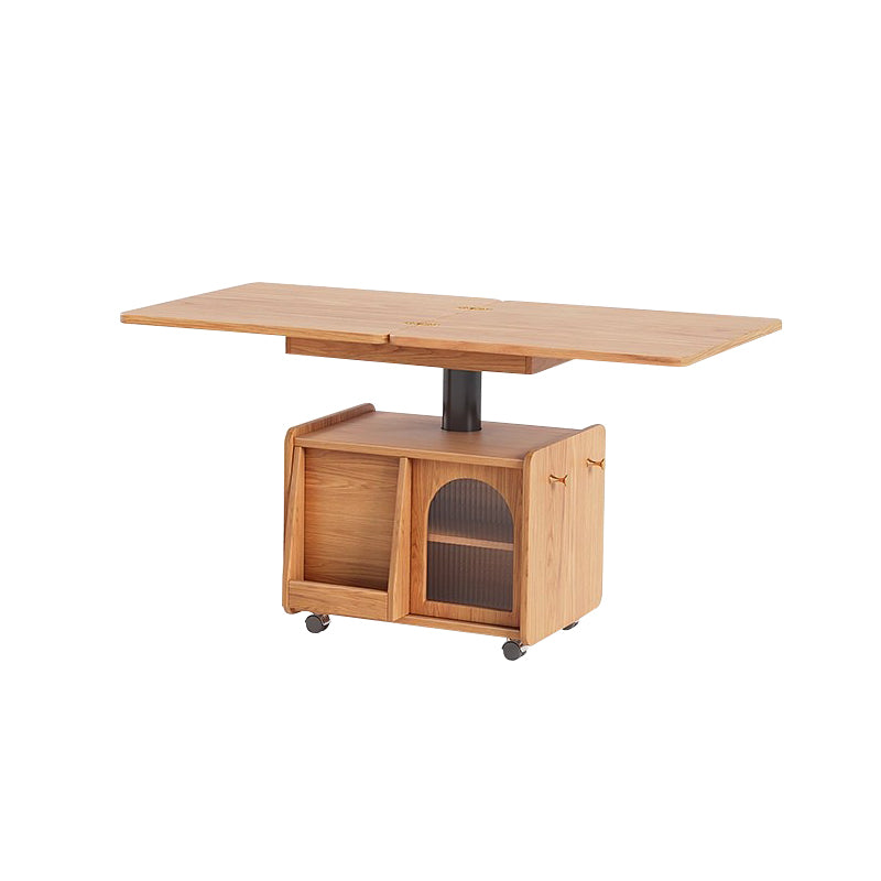 Solid Wood Lift-Top Extendable Coffee Table with Storage
