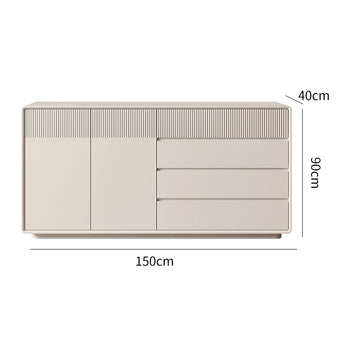 White Piano Stripe Sideboard