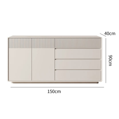 White Piano Stripe Sideboard