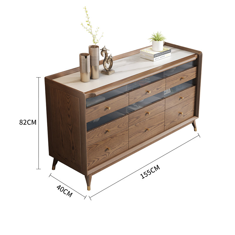 Pre Sale Walnut 9-Drawer Chest & Ash Wood Sideboard