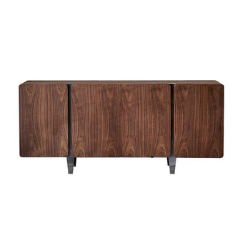 Pre Sale Walnut Grain Sideboard with Black Brushed Titanium Accents
