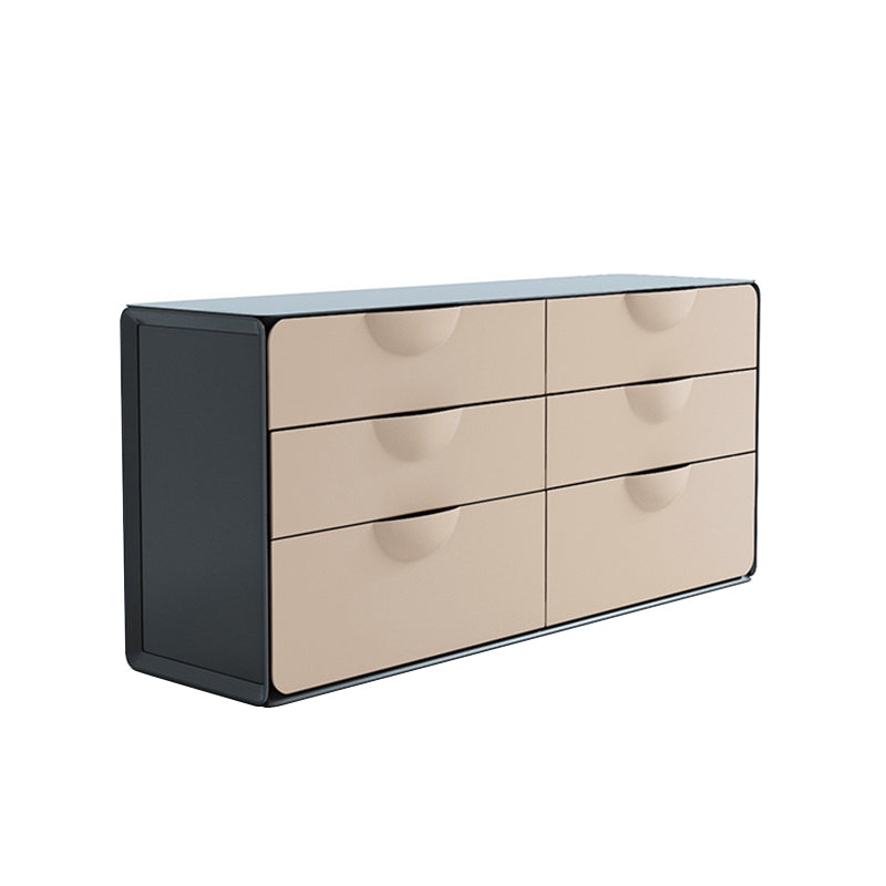 Pre Sale Six-Drawer Sideboard with Black Top & Off-White Base