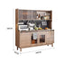Walnut-Toned Ash Wood Two-Tier Pegboard Sideboard