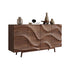 Pre Sale Walnut-Finish Solid Wood Sideboard with Water Ripple Texture