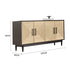 Pre Sale Smoked ash wood and rattan holiday side cabinet