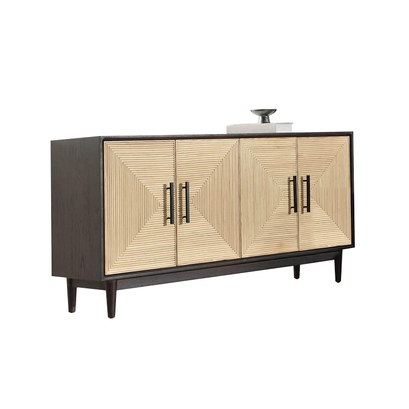 Pre Sale Smoked ash wood and rattan holiday side cabinet