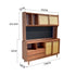 Pre Sale Light Walnut Ash Wood with Rattan Distant Mountain Side Cabinet