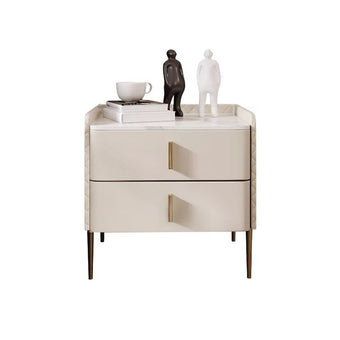 Light Khaki Diamond Grid Bedside Table