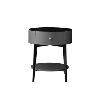 Black Tempered Glass/Countertop/Iron High Cabinet/Bedside Table
