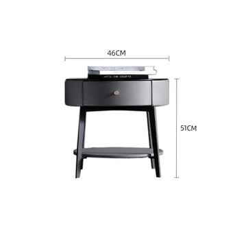 Black Tempered Glass/Countertop/Iron High Cabinet/Bedside Table