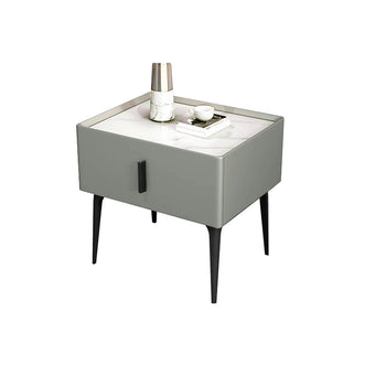White Slate/Gray Cabinet/Long Leg/Bedside Table