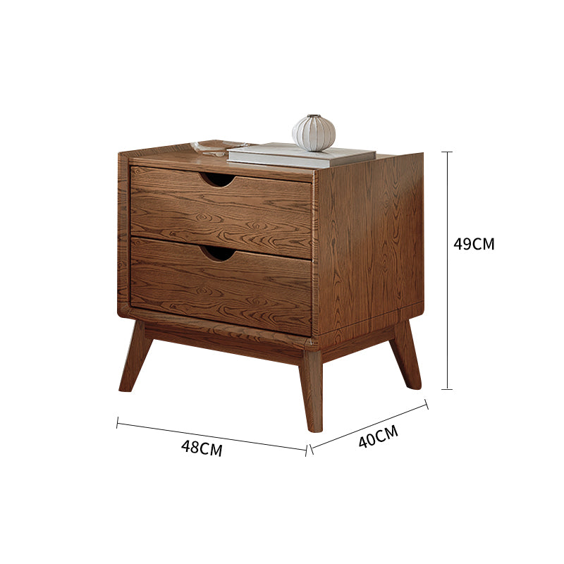 Pre Sale Walnut Ash Wood Nightstand with Two Drawers