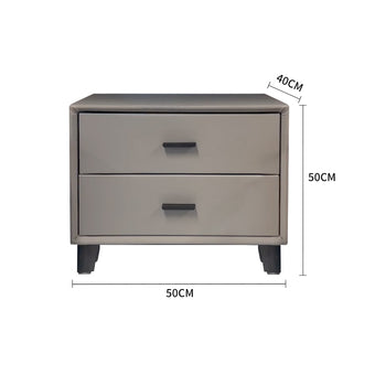 Light luxury soft leather-upholstered nightstand