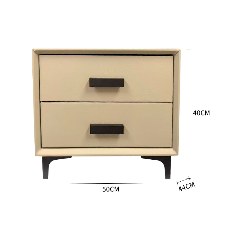 Light luxury soft leather-upholstered nightstand