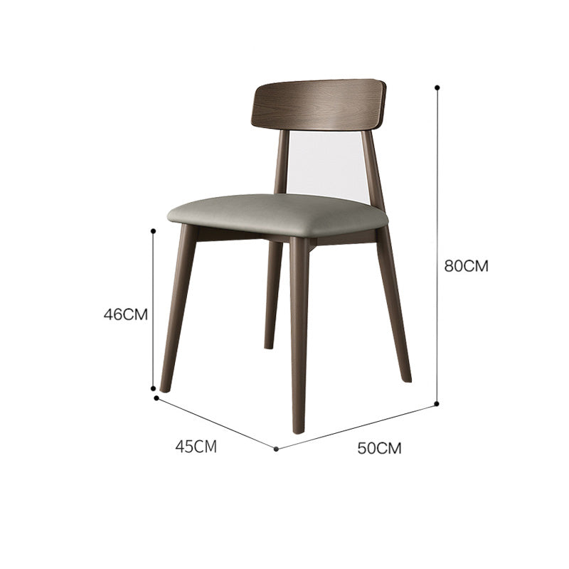 Walnut Gray PU Cushion Dining Chair