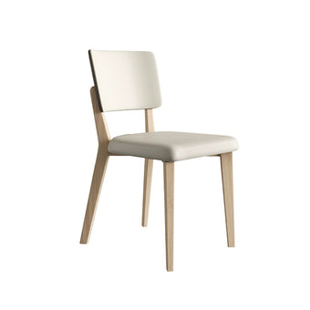 Light Wood Beige PU Cushion Apple Chair
