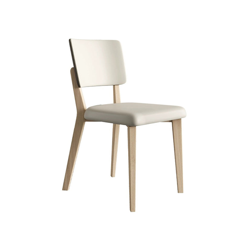 Light Wood Beige PU Cushion Apple Chair