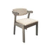 Grey/Solid Wood/Velvet Cushion/Cow Horn Chair