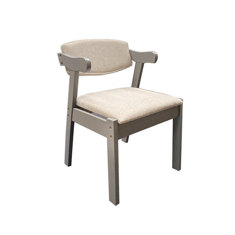 Grey/Solid Wood/Velvet Cushion/Cow Horn Chair