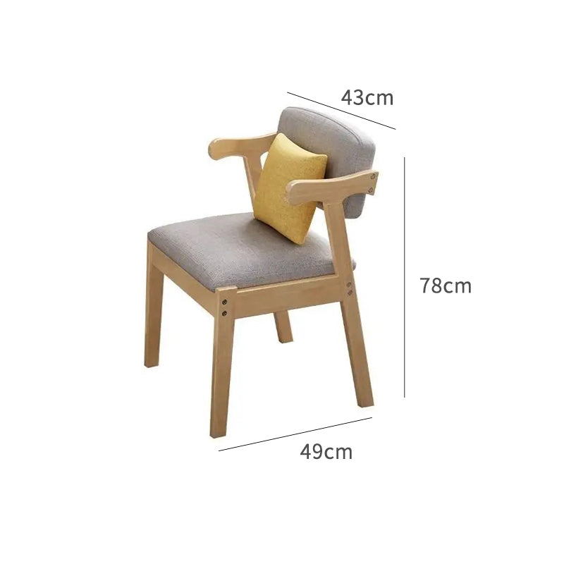 Grey/Solid Wood/Velvet Cushion/Cow Horn Chair