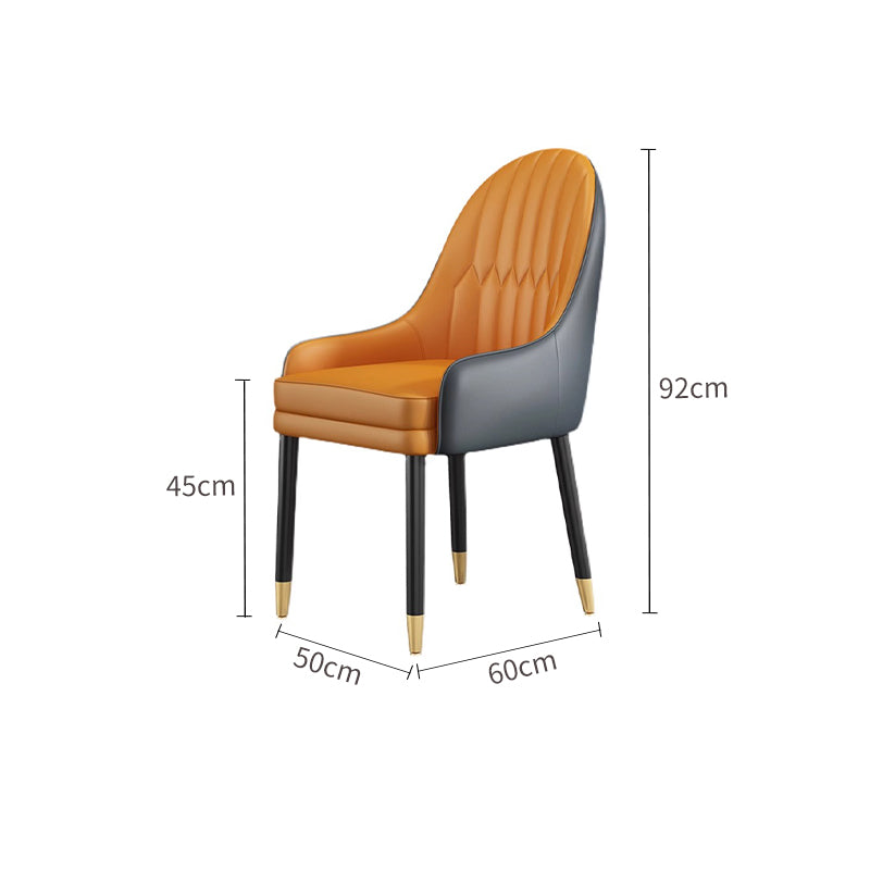 White/Orange  And Gray Dining Chair