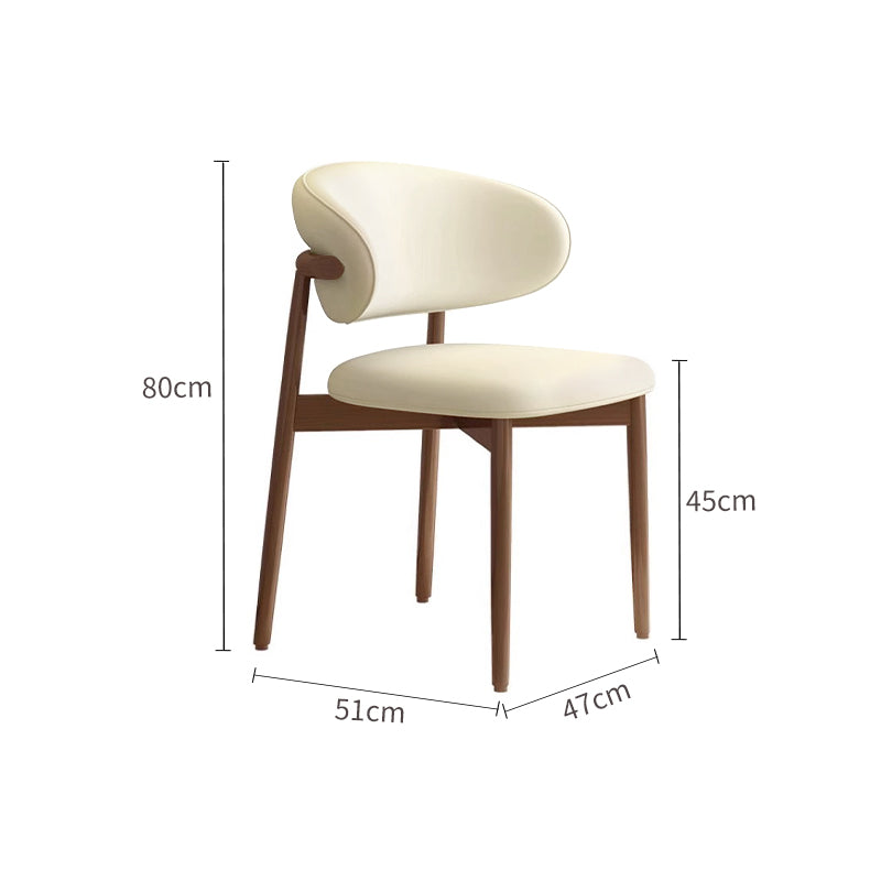 Walnut Horn Chair with Cream Cushion