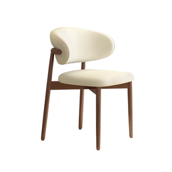 Walnut Horn Chair with Cream Cushion