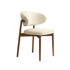 Walnut Horn Chair with Cream Cushion