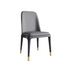 Grey Upholstered Dining Chair with Black Brass-Finished Legs