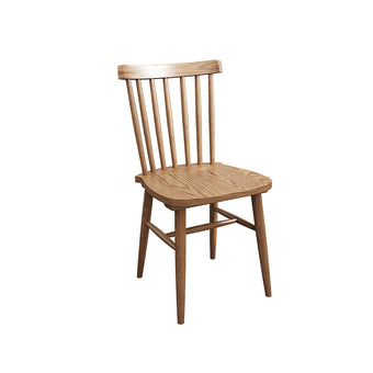 Walnut-Stained Ash Wood High-Back Chair