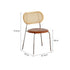 Pre Sale Yellow-brown upholstered woven back dining chair with metal legs
