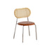 Tan Woven Back Upholstered Dining Chair with Metal Legs